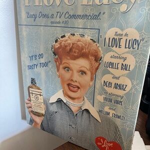 I Love Lucy Retro Art Print - Blue and Red